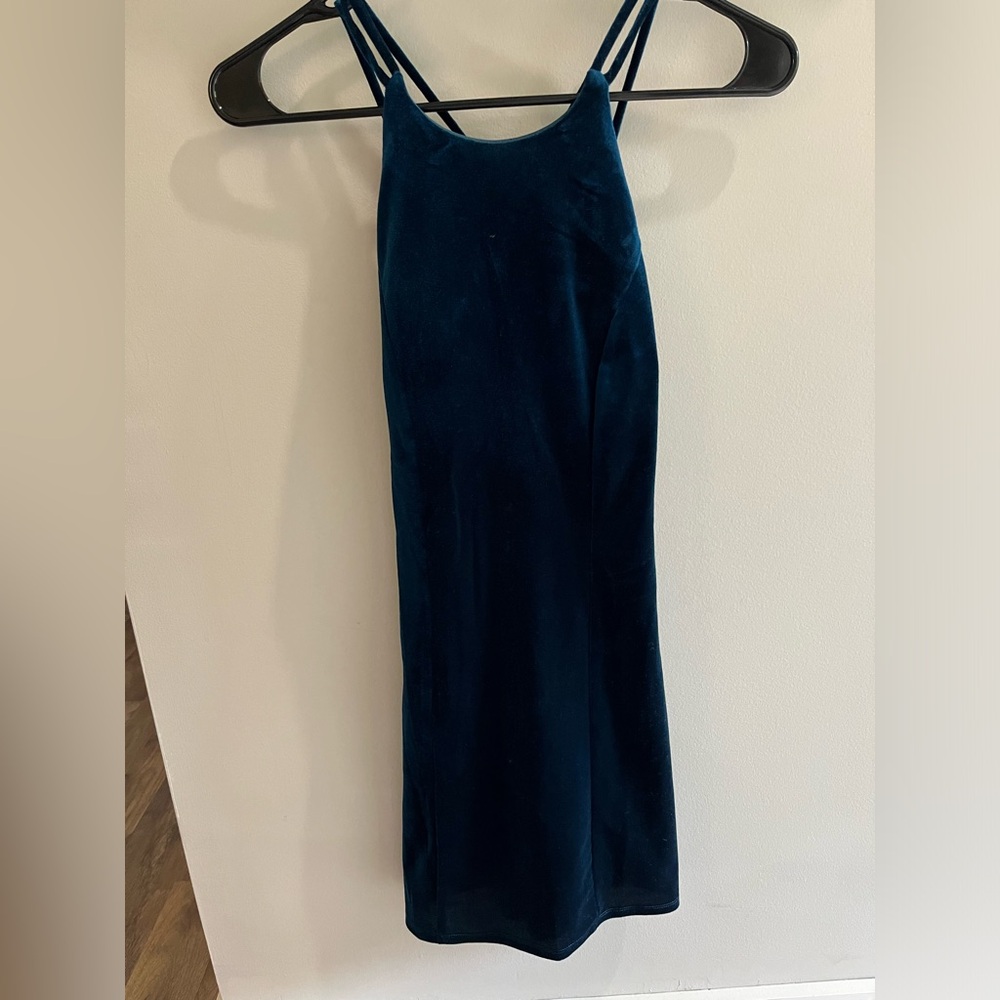 Teal Velvet Mini Dress